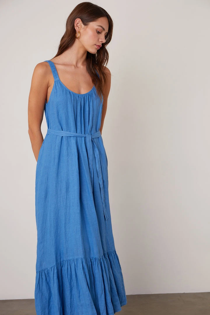 Velvet By Graham & Spencer ELARA LINEN TANK DRESS Womens 14 Velvet By Graham & Spencer ELARA LINEN TANK DRESS Womens