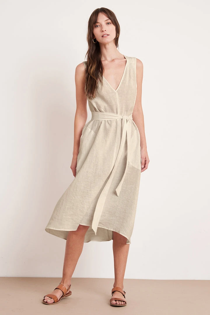 Velvet By Graham & Spencer HARMONY LINEN DRESS 8 Velvet By Graham & Spencer HARMONY LINEN DRESS