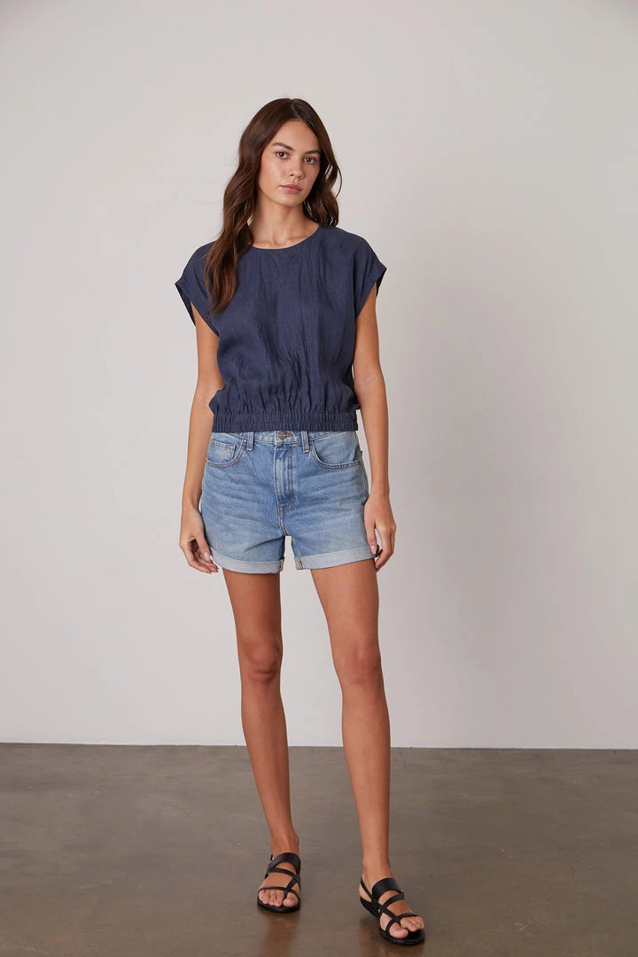 Velvet By Graham & Spencer Womens HAYLIE LINEN CROP TOP 6 Velvet By Graham & Spencer Womens HAYLIE LINEN CROP TOP