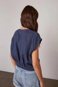 Velvet By Graham & Spencer Womens HAYLIE LINEN CROP TOP 15 Velvet By Graham & Spencer Womens HAYLIE LINEN CROP TOP