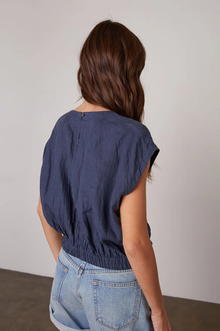 Velvet By Graham & Spencer Womens HAYLIE LINEN CROP TOP 8 Velvet By Graham & Spencer Womens HAYLIE LINEN CROP TOP