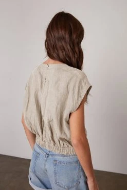 Velvet By Graham & Spencer Womens HAYLIE LINEN CROP TOP 10 Velvet By Graham & Spencer Womens HAYLIE LINEN CROP TOP