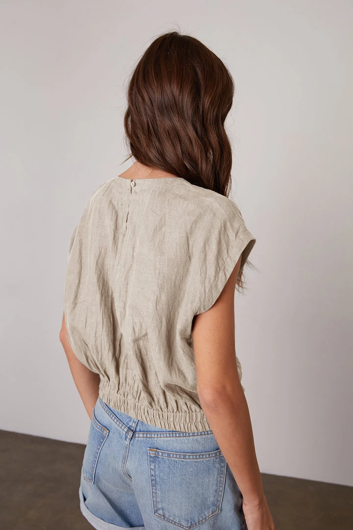 Velvet By Graham & Spencer Womens HAYLIE LINEN CROP TOP 3 Velvet By Graham & Spencer Womens HAYLIE LINEN CROP TOP