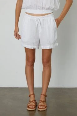 Velvet By Graham & Spencer Womens TAMMY DRAWSTRING LINEN SHORT