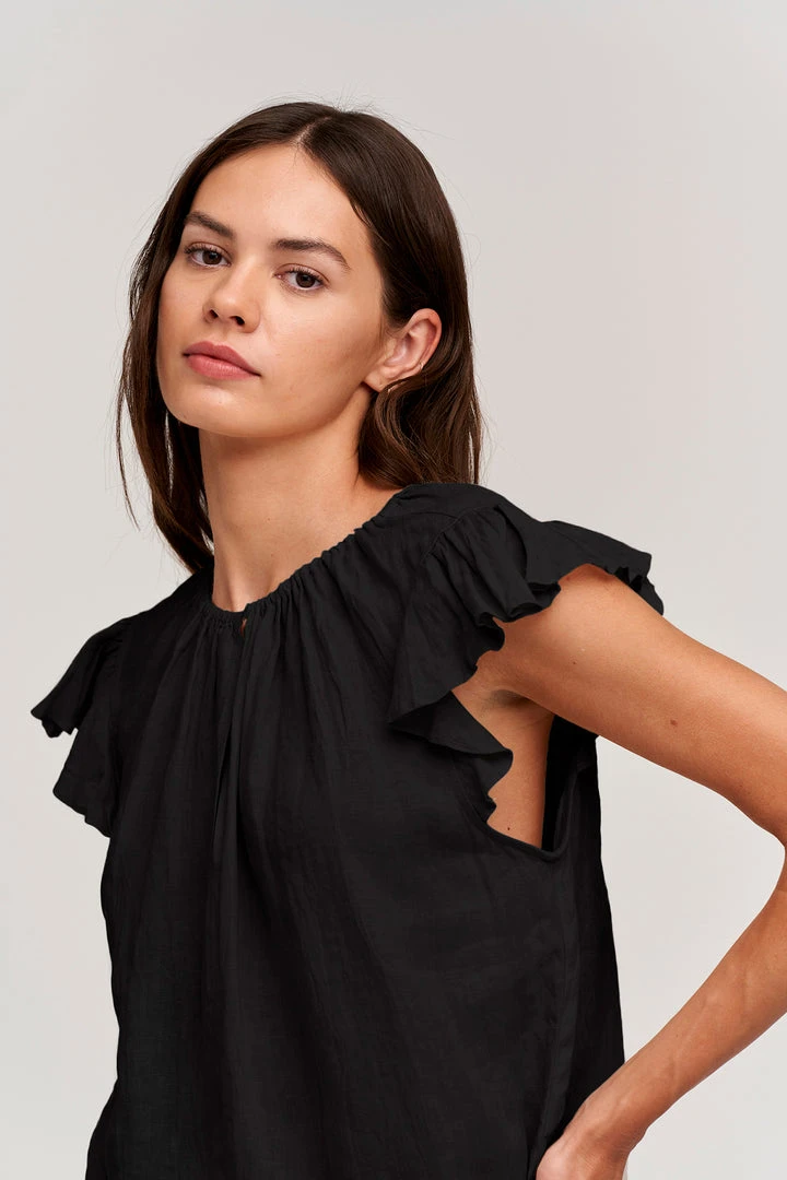 Velvet By Graham & Spencer IRENE LINEN TOP Womens 6 Velvet By Graham & Spencer IRENE LINEN TOP Womens