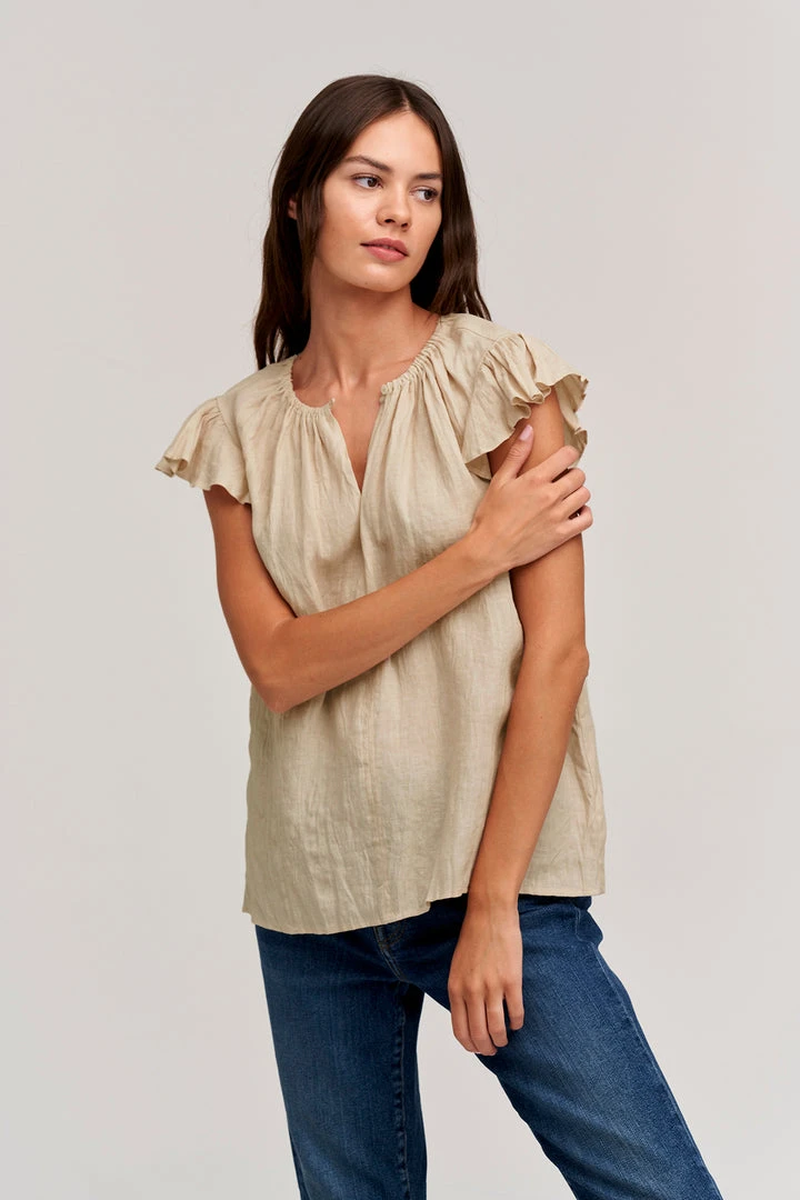 Velvet By Graham & Spencer IRENE LINEN TOP Womens 4 Velvet By Graham & Spencer IRENE LINEN TOP Womens