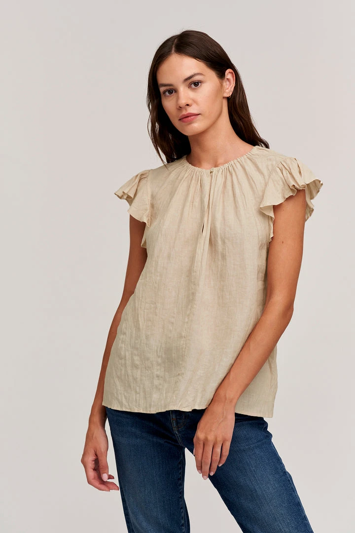 Velvet By Graham & Spencer IRENE LINEN TOP Womens 2 Velvet By Graham & Spencer IRENE LINEN TOP Womens
