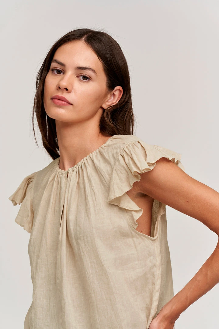 Velvet By Graham & Spencer IRENE LINEN TOP Womens 1 Velvet By Graham & Spencer IRENE LINEN TOP Womens