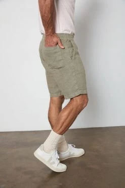 Velvet By Graham & Spencer JONATHAN LINEN DRAWSTRING SHORT