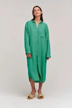 Velvet By Graham & Spencer Womens JORA LINEN BUTTON-UP DRESS 60 Velvet By Graham & Spencer Womens JORA LINEN BUTTON-UP DRESS
