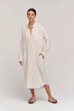 Velvet By Graham & Spencer Womens JORA LINEN BUTTON-UP DRESS 40 Velvet By Graham & Spencer Womens JORA LINEN BUTTON-UP DRESS