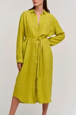Velvet By Graham & Spencer Womens JORA LINEN BUTTON-UP DRESS 47 Velvet By Graham & Spencer Womens JORA LINEN BUTTON-UP DRESS