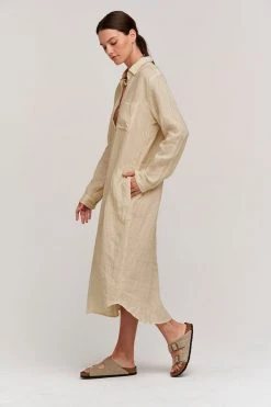 Velvet By Graham & Spencer Womens JORA LINEN BUTTON-UP DRESS 36 Velvet By Graham & Spencer Womens JORA LINEN BUTTON-UP DRESS