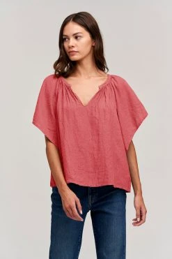 Velvet By Graham & Spencer Womens KALILA LINEN TOP 22 Velvet By Graham & Spencer Womens KALILA LINEN TOP