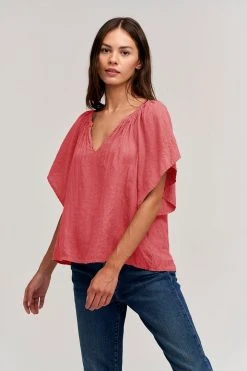 Velvet By Graham & Spencer Womens KALILA LINEN TOP 24 Velvet By Graham & Spencer Womens KALILA LINEN TOP