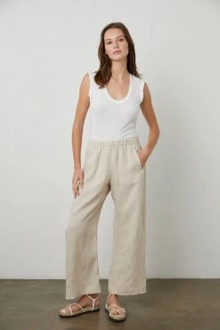 Velvet By Graham & Spencer Womens LOLA LINEN PANT 95 Velvet By Graham & Spencer Womens LOLA LINEN PANT