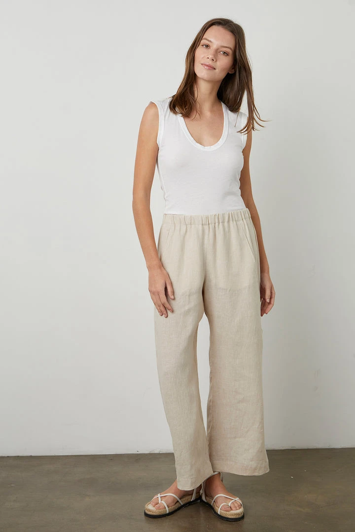 Velvet By Graham & Spencer Womens LOLA LINEN PANT 40 Velvet By Graham & Spencer Womens LOLA LINEN PANT