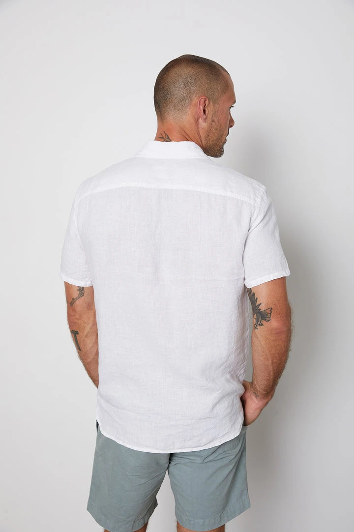 Velvet By Graham & Spencer MACKIE LINEN BUTTON-UP SHIRT Mens 3 Velvet By Graham & Spencer MACKIE LINEN BUTTON-UP SHIRT Mens