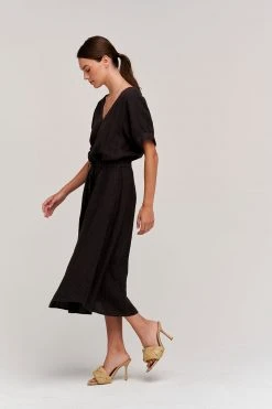 Velvet By Graham & Spencer Womens NANETTE LINEN MIDI DRESS 20 Velvet By Graham & Spencer Womens NANETTE LINEN MIDI DRESS