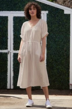 Velvet By Graham & Spencer Womens NANETTE LINEN MIDI DRESS 24 Velvet By Graham & Spencer Womens NANETTE LINEN MIDI DRESS