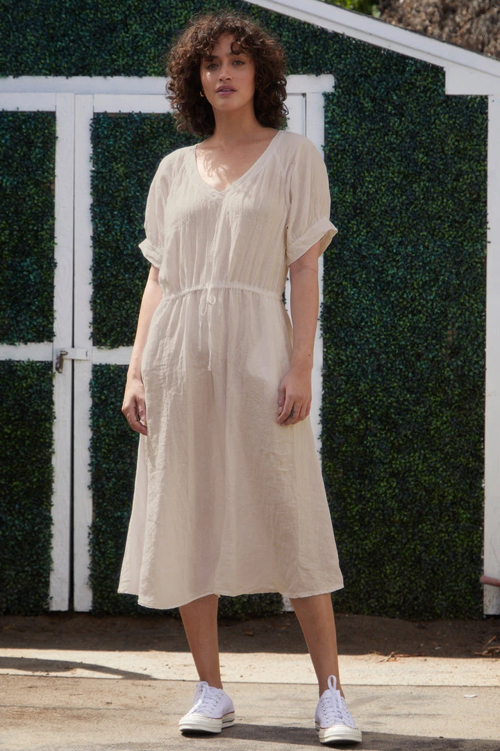 Velvet By Graham & Spencer Womens NANETTE LINEN MIDI DRESS 12 Velvet By Graham & Spencer Womens NANETTE LINEN MIDI DRESS