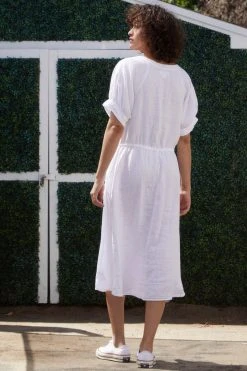 Velvet By Graham & Spencer Womens NANETTE LINEN MIDI DRESS 16 Velvet By Graham & Spencer Womens NANETTE LINEN MIDI DRESS