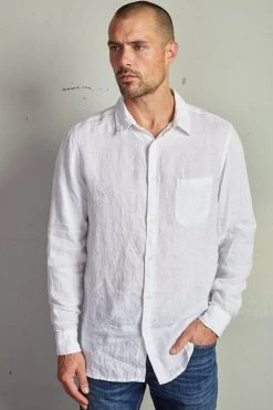 Velvet By Graham & Spencer BENTON LINEN BUTTON-UP SHIRT