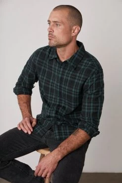 Velvet By Graham & Spencer Mens ALAIN PLAID BUTTON-UP SHIRT 10 Velvet By Graham & Spencer Mens ALAIN PLAID BUTTON-UP SHIRT