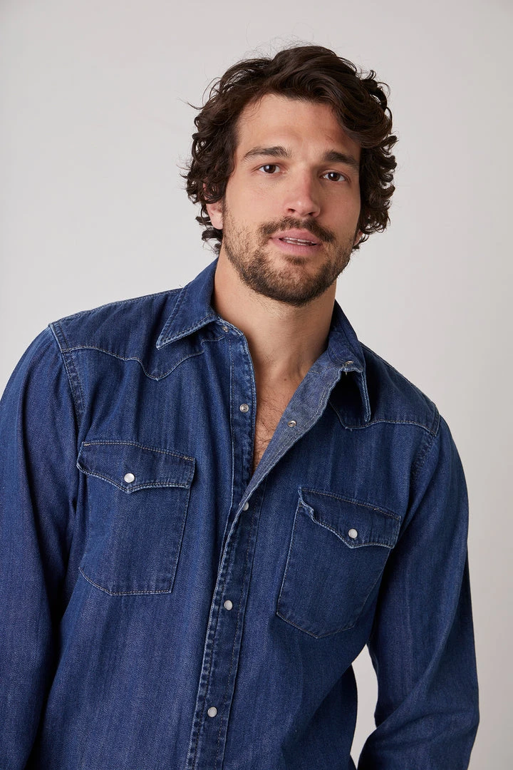 Velvet By Graham & Spencer WAYNE DENIM BUTTON-UP SHIRT Mens 2 Velvet By Graham & Spencer WAYNE DENIM BUTTON-UP SHIRT Mens