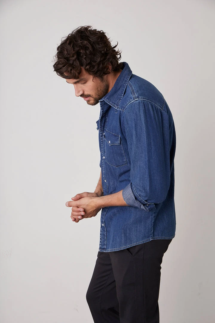 Velvet By Graham & Spencer WAYNE DENIM BUTTON-UP SHIRT Mens 3 Velvet By Graham & Spencer WAYNE DENIM BUTTON-UP SHIRT Mens