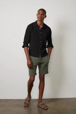 Velvet By Graham & Spencer ELTON COTTON WOVEN BUTTON-UP SHIRT Mens