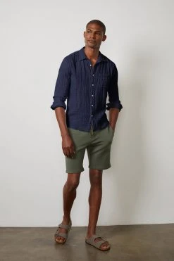 Velvet By Graham & Spencer ELTON COTTON WOVEN BUTTON-UP SHIRT Mens