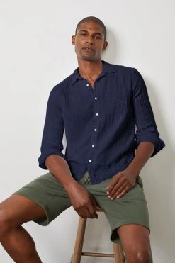 Velvet By Graham & Spencer ELTON COTTON WOVEN BUTTON-UP SHIRT Mens