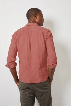 Velvet By Graham & Spencer ELTON COTTON WOVEN BUTTON-UP SHIRT Mens