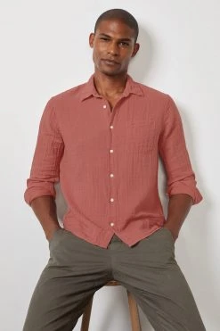 Velvet By Graham & Spencer Mens ELTON COTTON WOVEN BUTTON-UP SHIRT 46 Velvet By Graham & Spencer Mens ELTON COTTON WOVEN BUTTON-UP SHIRT