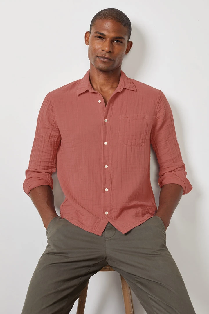 Velvet By Graham & Spencer Mens ELTON COTTON WOVEN BUTTON-UP SHIRT 21 Velvet By Graham & Spencer Mens ELTON COTTON WOVEN BUTTON-UP SHIRT