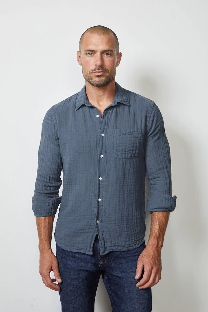 Velvet By Graham & Spencer Mens ELTON COTTON WOVEN BUTTON-UP SHIRT 9 Velvet By Graham & Spencer Mens ELTON COTTON WOVEN BUTTON-UP SHIRT