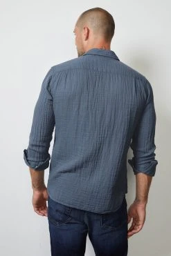 Velvet By Graham & Spencer Mens ELTON COTTON WOVEN BUTTON-UP SHIRT 35 Velvet By Graham & Spencer Mens ELTON COTTON WOVEN BUTTON-UP SHIRT