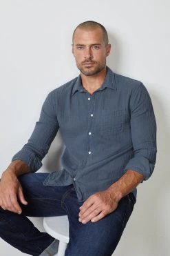 Velvet By Graham & Spencer Mens ELTON COTTON WOVEN BUTTON-UP SHIRT 31 Velvet By Graham & Spencer Mens ELTON COTTON WOVEN BUTTON-UP SHIRT