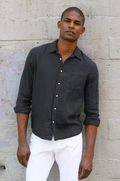 Velvet By Graham & Spencer Mens ELTON COTTON WOVEN BUTTON-UP SHIRT